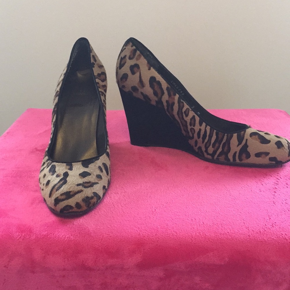 Stuart Weitzman animal print wedges